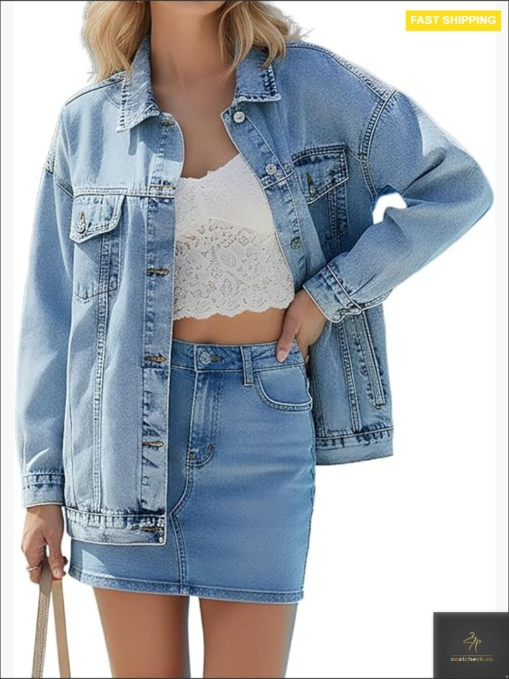 Oversized Denim Jacket Boyfriend Jean Jacket Trendy Loose Shacket Trucker Coat